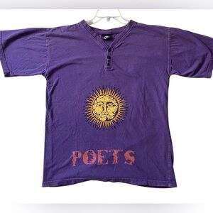 Vintage Rag Poets Sun Face T-Shirt 100% Cotton Made In USA